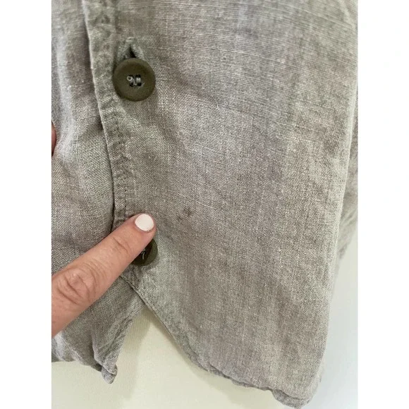 Flax by Jeanne Engelhart Linen Vest Tank Top Women's Small Button Up - Picture 7 of 9